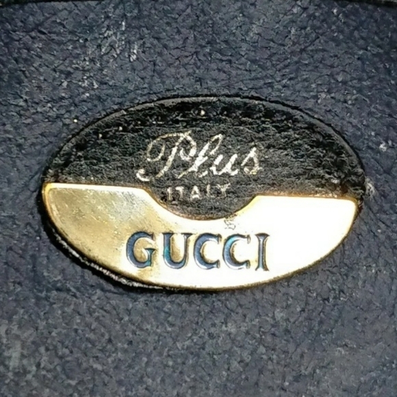 RARE GUCCI PLUS Clutch Bag  Navy Blue /Grey - Picture 8 of 9